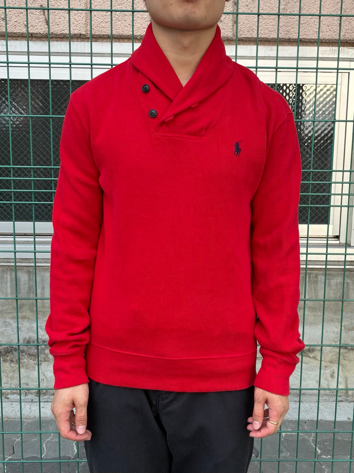 POLO RALPH LAUREN ショールカラーコットンニット