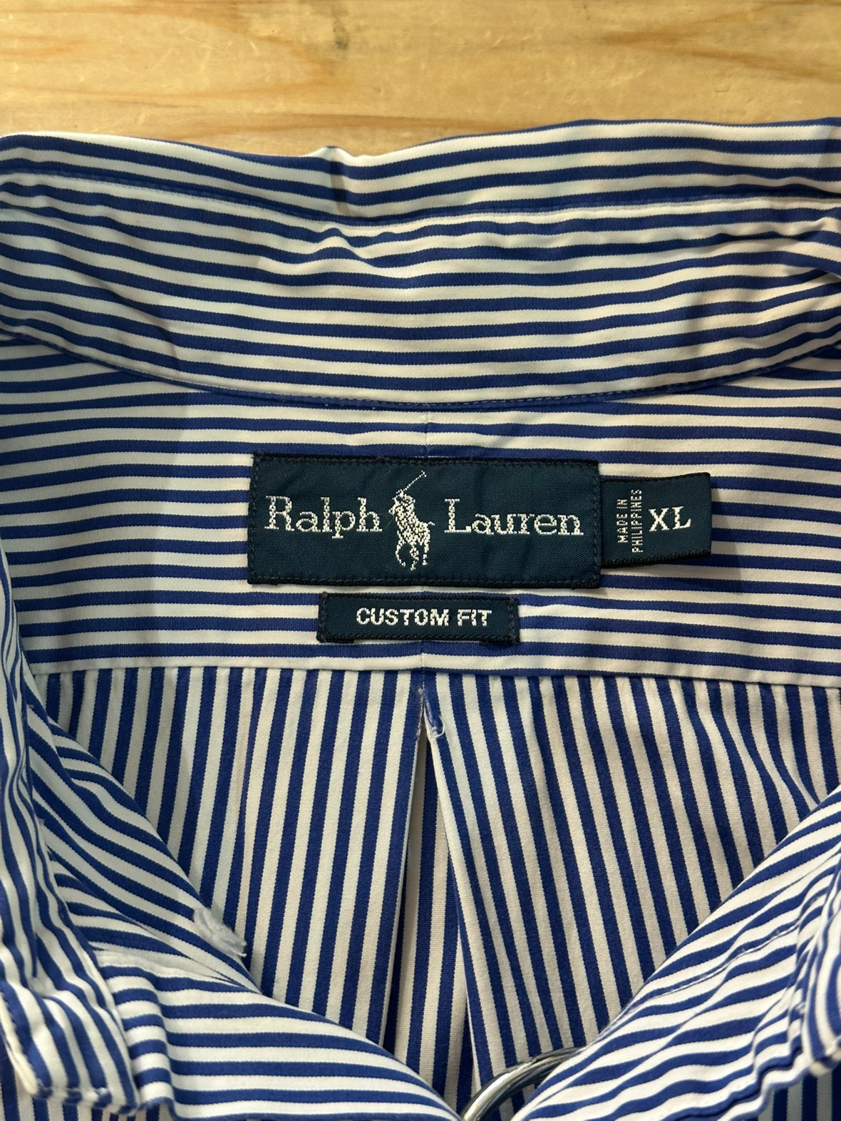 90's RALPH LAUREN「Custom Fit」ストライプシャツ