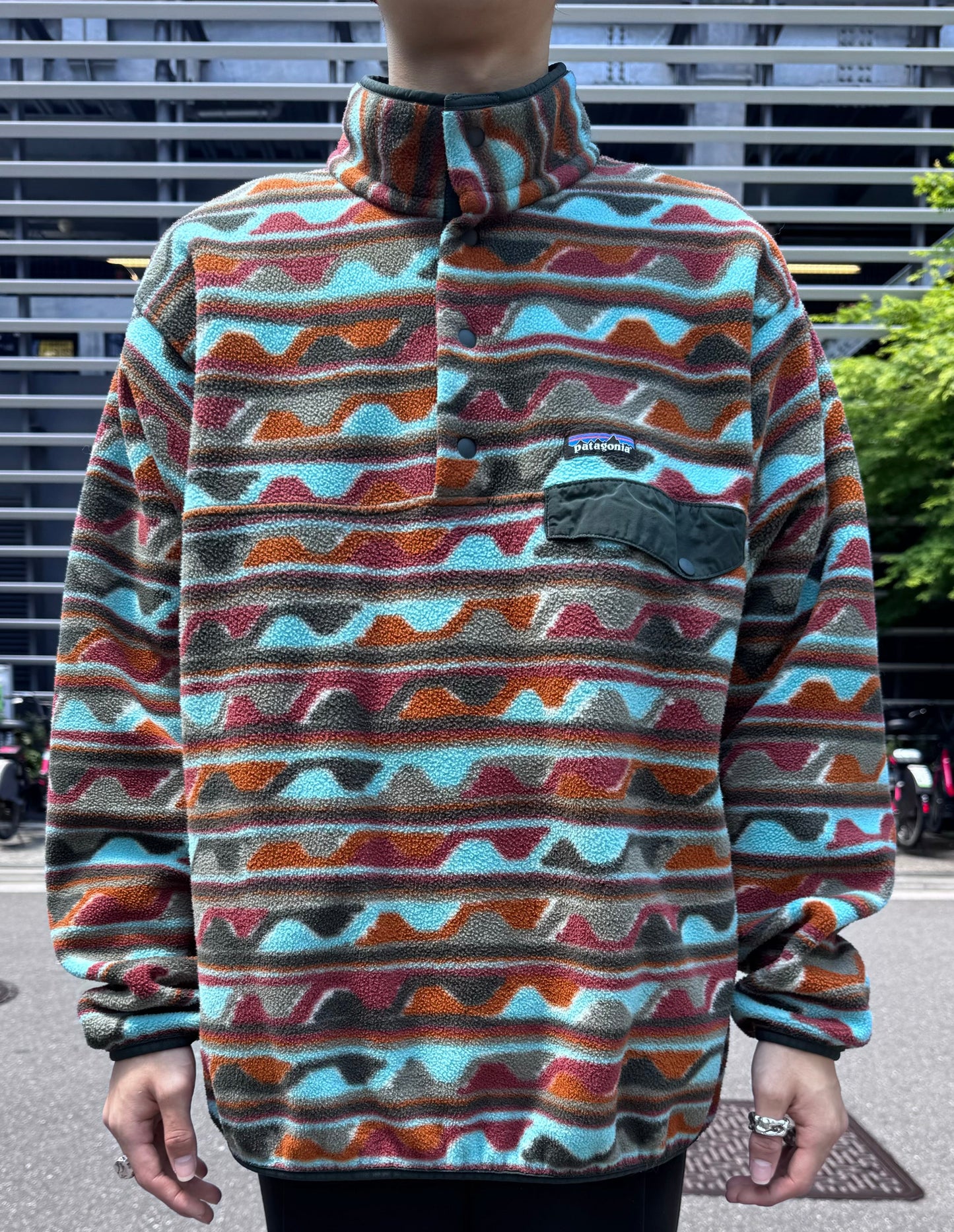 00's PATAGONIA「SYNCHILLA」　スナップT 総柄　