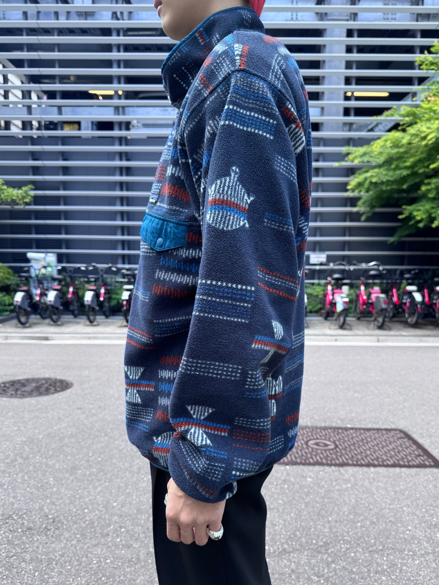 00's PATAGONIA「SYNCHILLA」　スナップT 総柄　