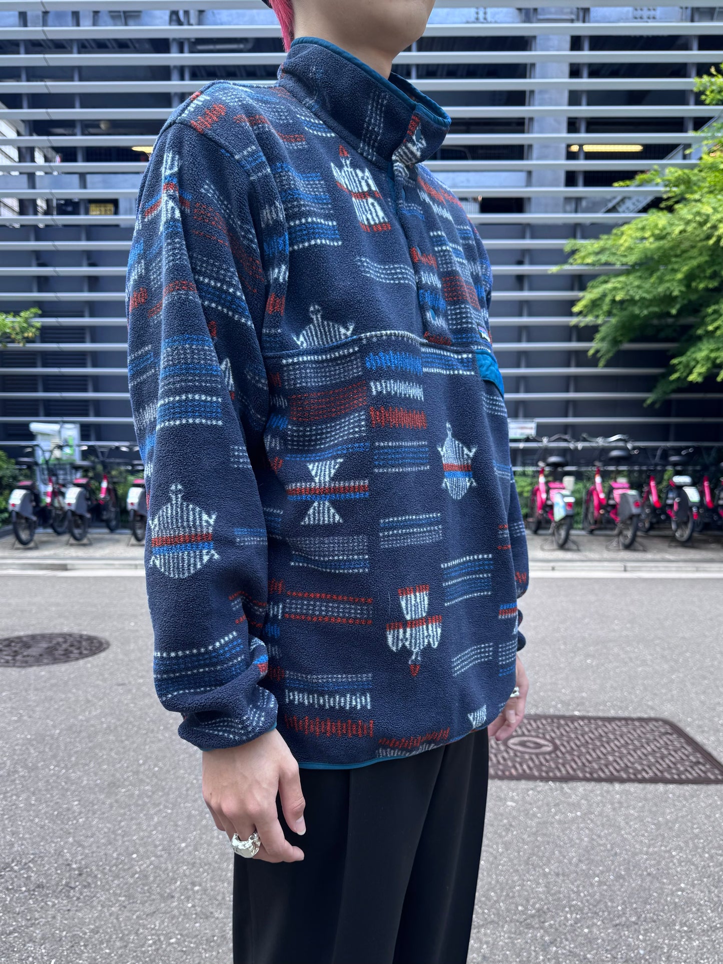 00's PATAGONIA「SYNCHILLA」　スナップT 総柄　
