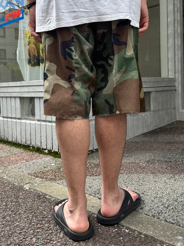REMAKE  ARMY DOUBLE KNEE SHORTS