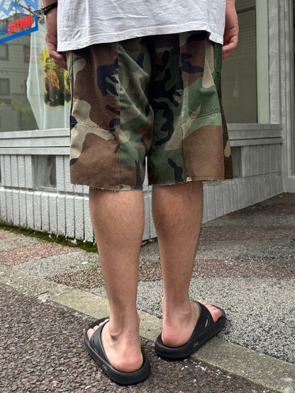 REMAKE  ARMY DOUBLE KNEE SHORTS