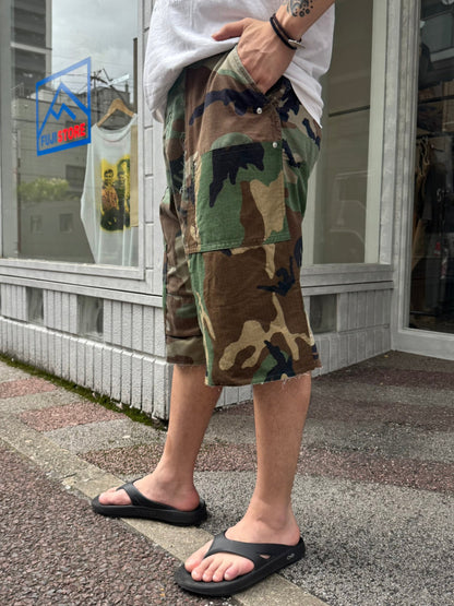 REMAKE  ARMY DOUBLE KNEE SHORTS