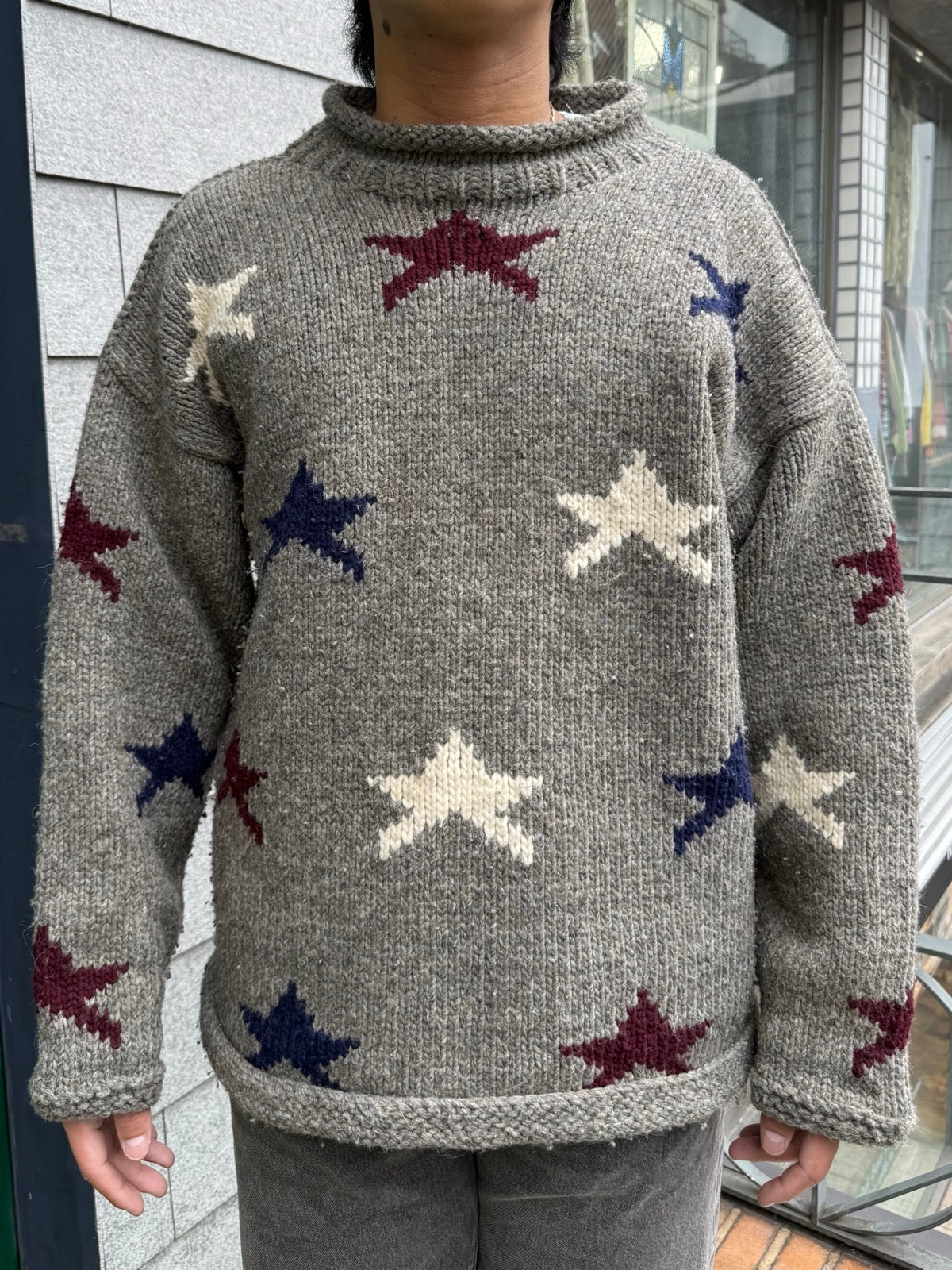 90's「星柄」エクアドルニット