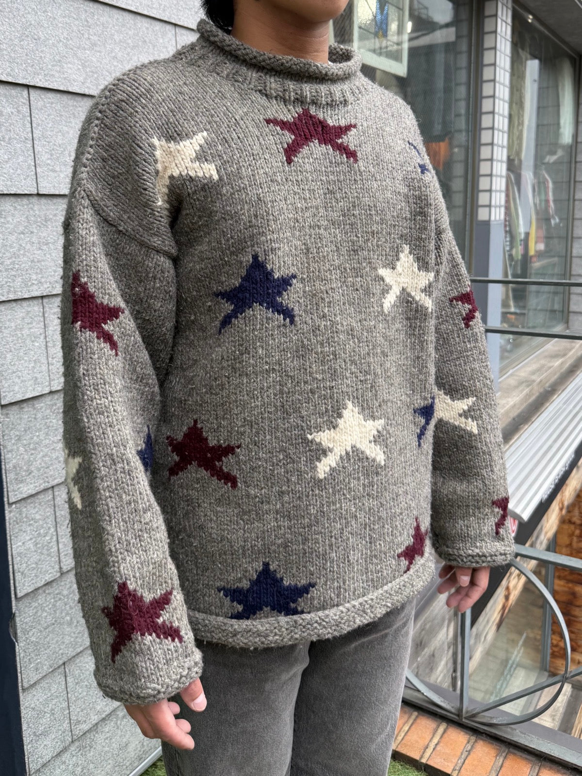 90's「星柄」エクアドルニット