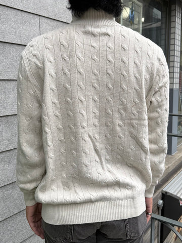 00's Polo by Ralph Lauren「Tussah Silk」ケーブルハーフジップニット