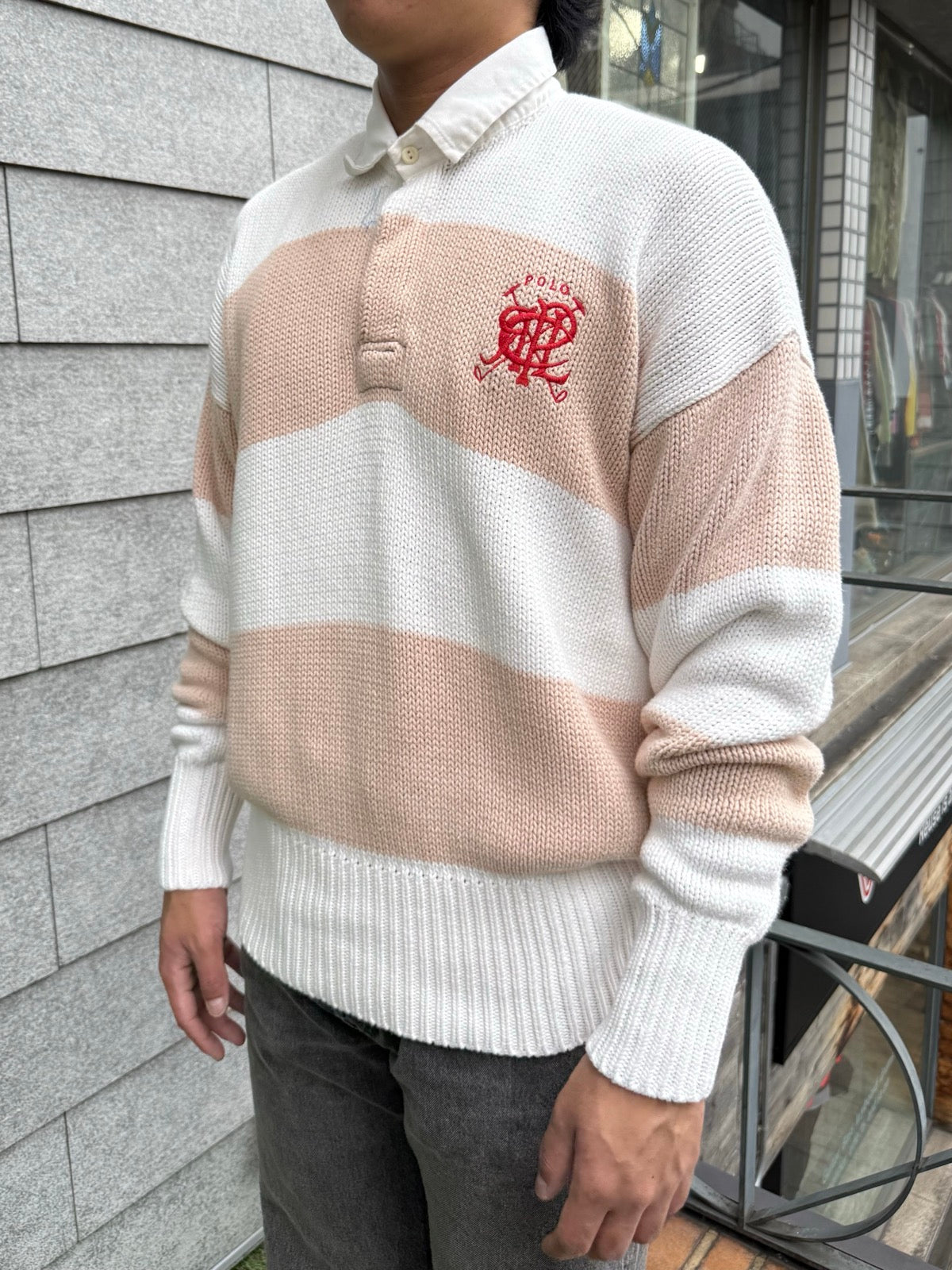 90's~00's「Polo by Ralph Lauren」ボーダーコットンニット