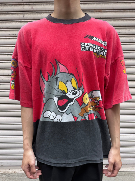 90's~00's CARTOON NETWORK「TOM&JERRY」NASCAR キャラクターTシャツ