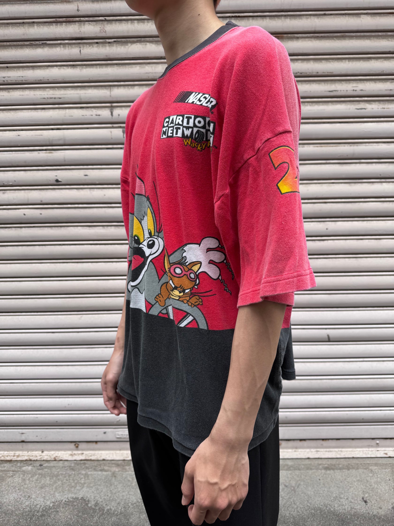 90's~00's CARTOON NETWORK「TOM&JERRY」NASCAR キャラクターTシャツ