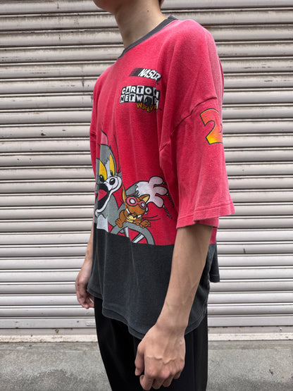 90's~00's CARTOON NETWORK「TOM&JERRY」NASCAR キャラクターTシャツ