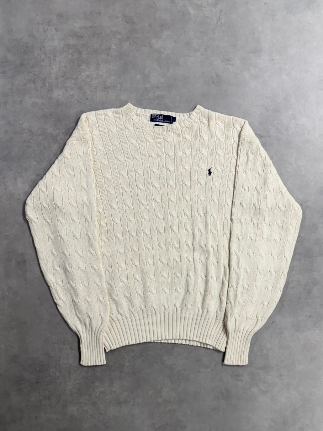 90's「RALPH LAUREN」コットンケーブルニット
