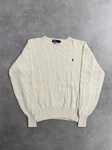 90's「RALPH LAUREN」コットンケーブルニット