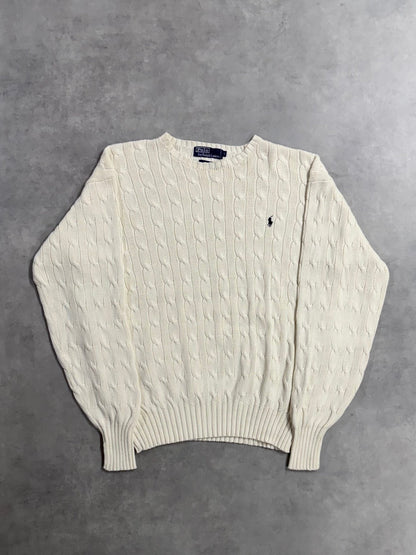 90's「RALPH LAUREN」コットンケーブルニット