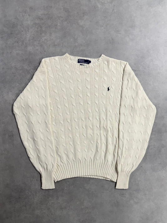 90's「RALPH LAUREN」コットンケーブルニット