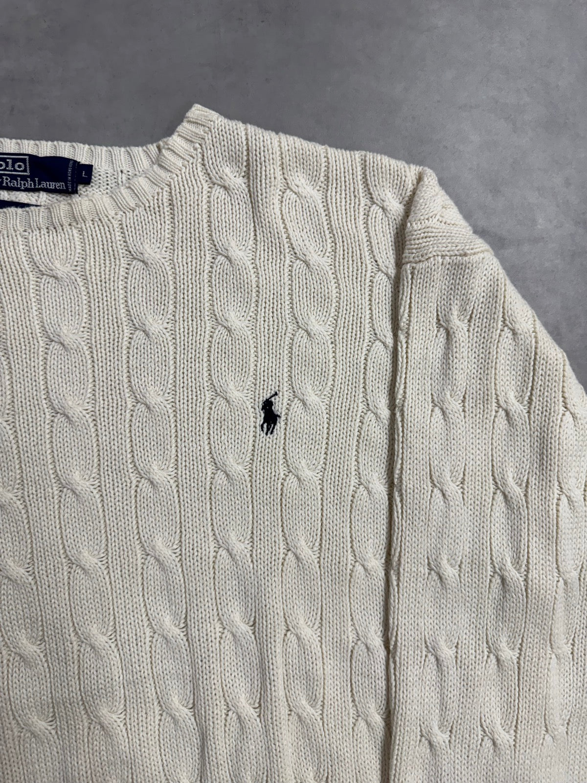 90's「RALPH LAUREN」コットンケーブルニット