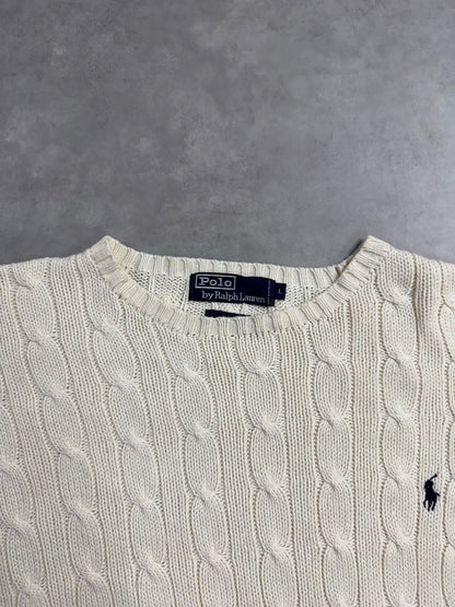 90's「RALPH LAUREN」コットンケーブルニット
