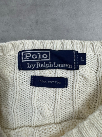 90's「RALPH LAUREN」コットンケーブルニット