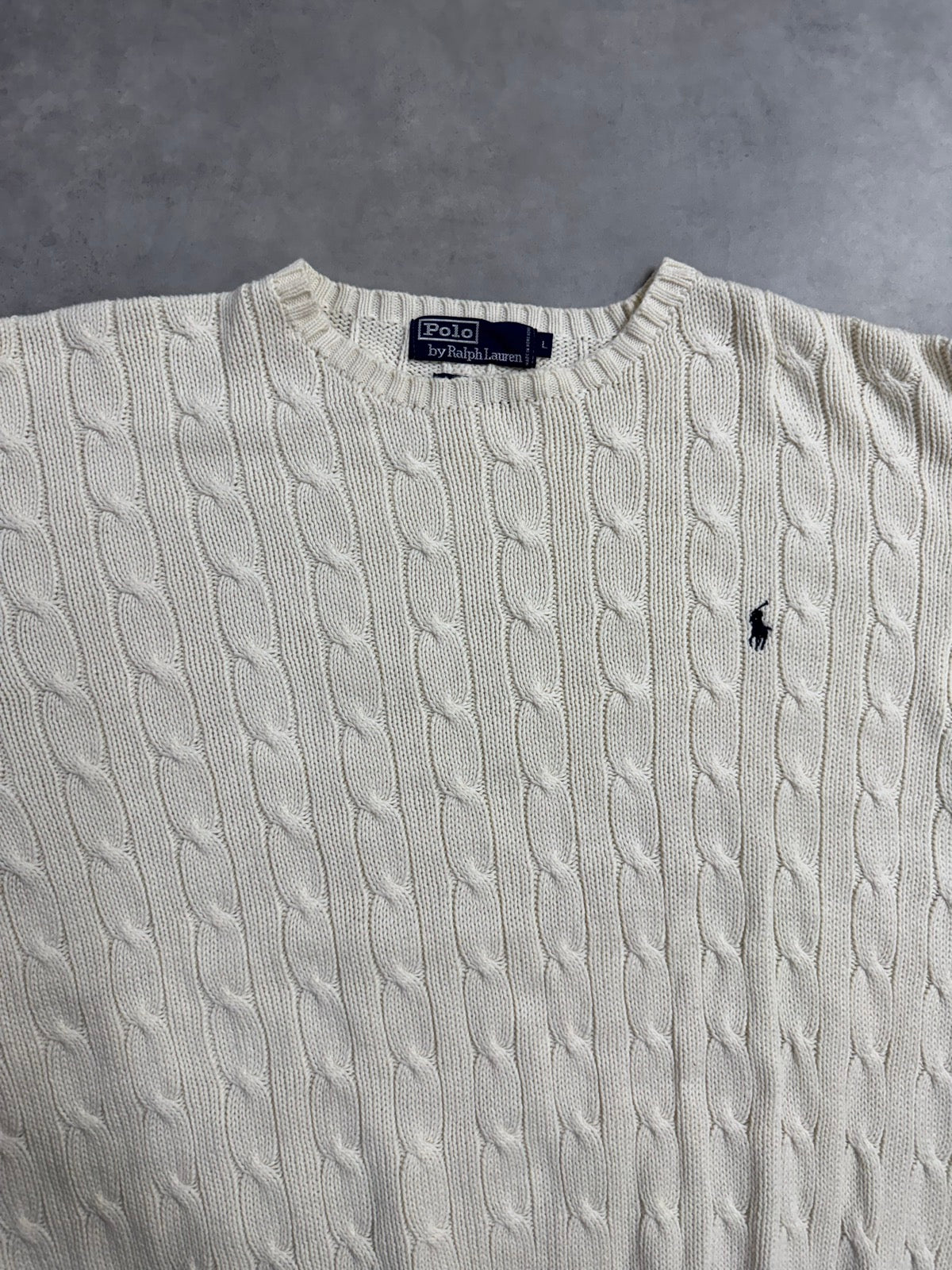 90's「RALPH LAUREN」コットンケーブルニット