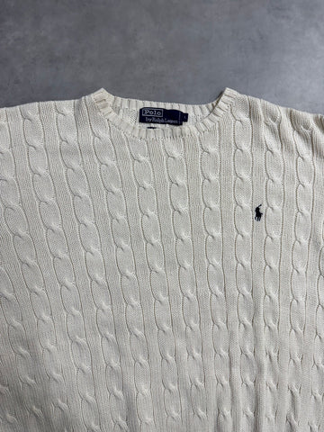 90's「RALPH LAUREN」コットンケーブルニット