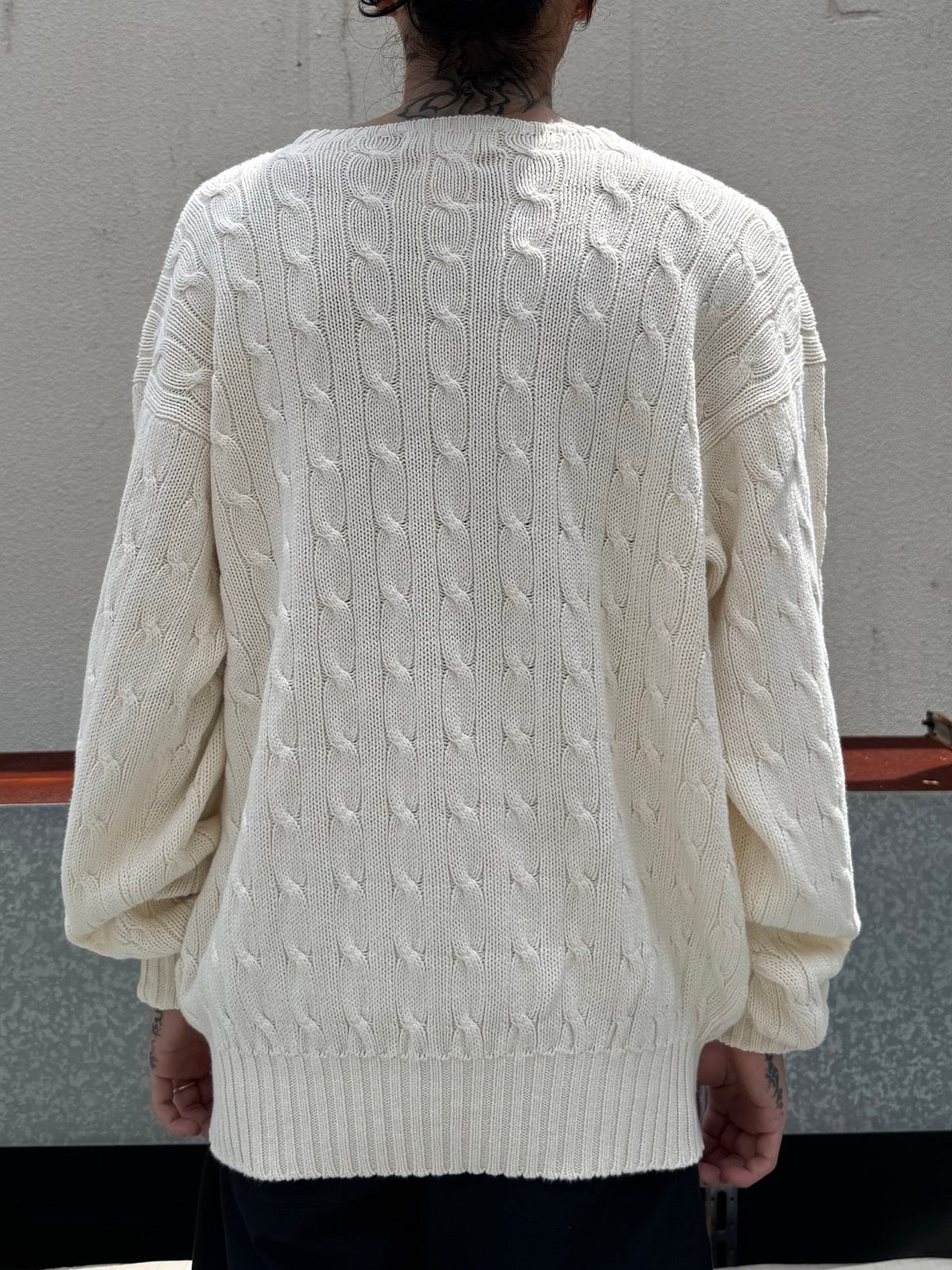 90's「RALPH LAUREN」コットンケーブルニット