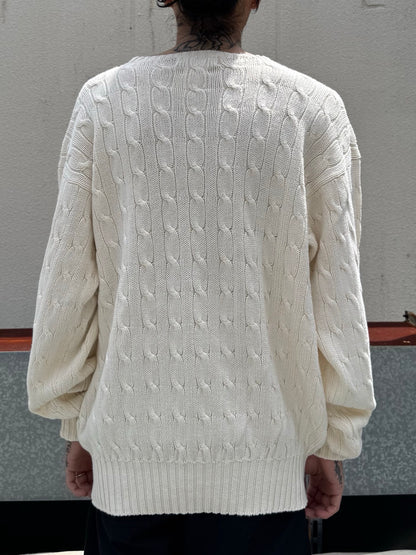 90's「RALPH LAUREN」コットンケーブルニット