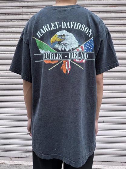 00's HARLEY-DAVIDSON「DUBLIN-IRELAND」USA製 ハーレーTシャツ