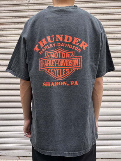 00's HARLEY-DAVIDSON 「THUNDER SHARON, PA」USA製 ハーレーTシャツ