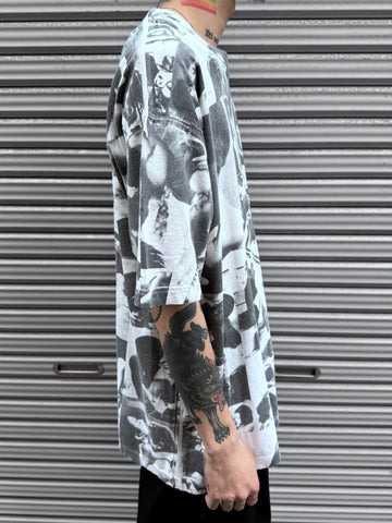 90’s「Over Print」ホワイトTシャツ
