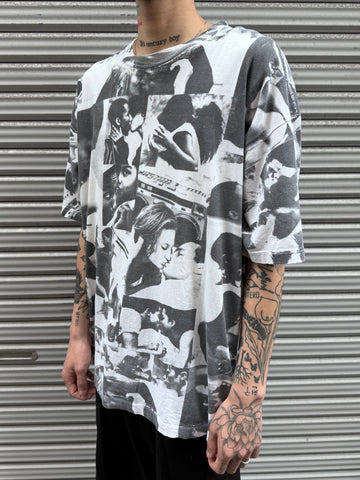 90’s「Over Print」ホワイトTシャツ