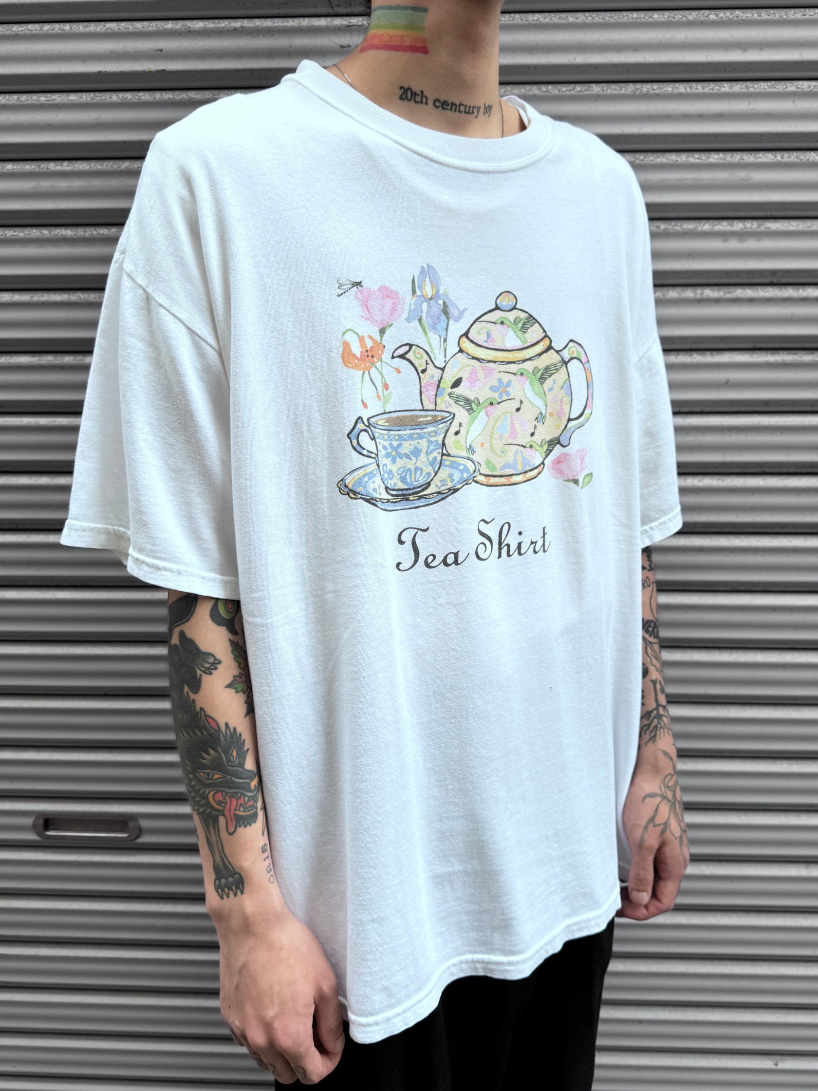 90’s～ 00’s  「Tea Shirt」ホワイトTシャツ