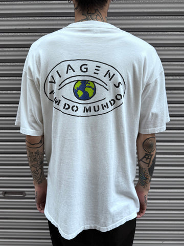 90’s　「VIAGENS FIM DO MUNDO」ホワイトTシャツ
