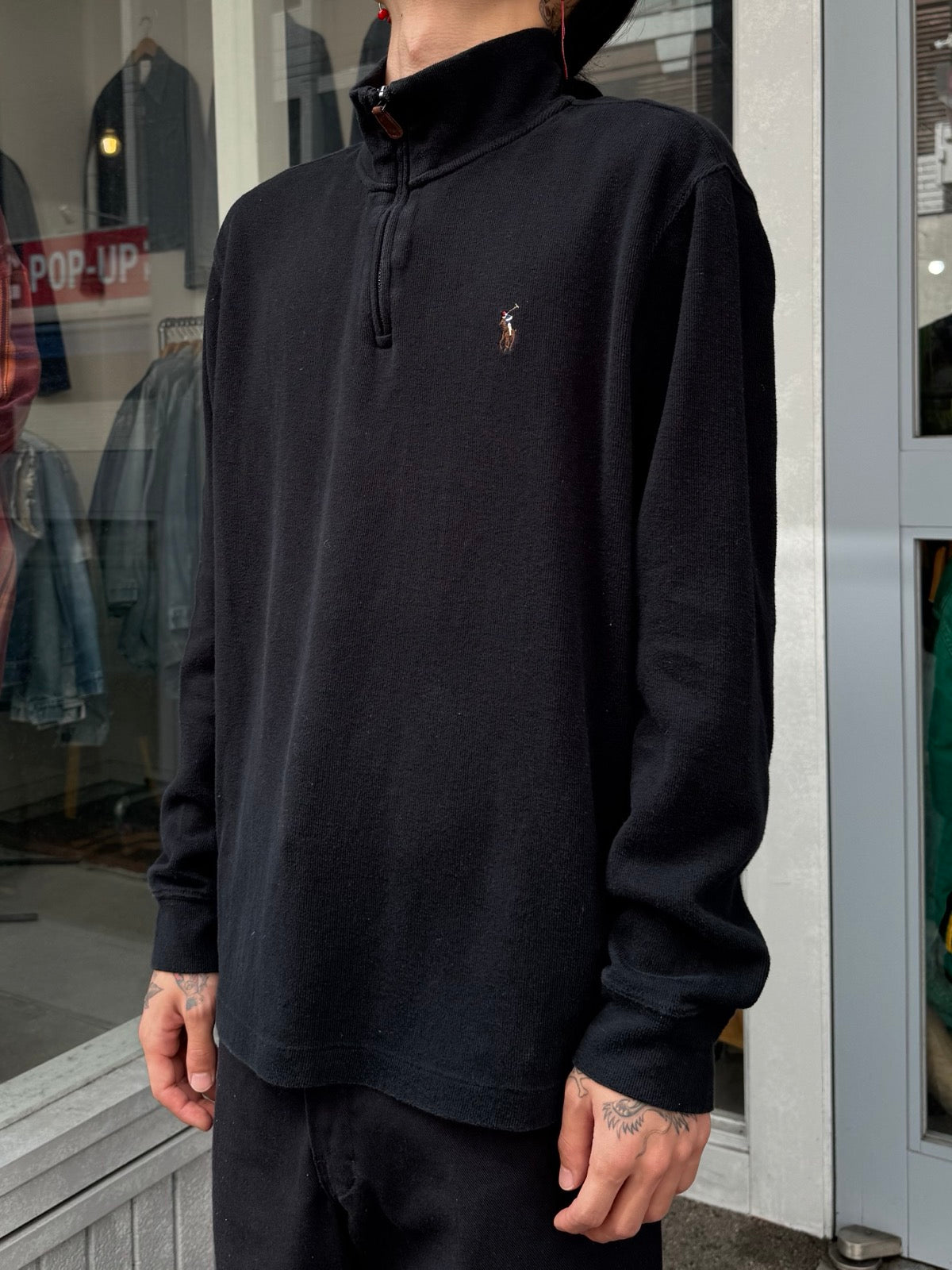 00's RALPH LAUREN ハーフジップニット　