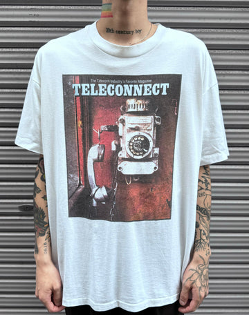 90’s「TELECONNECT」USA製　ホワイトTシャツ