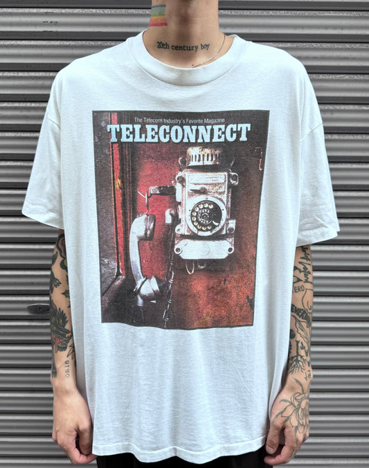 90’s「TELECONNECT」USA製　ホワイトTシャツ