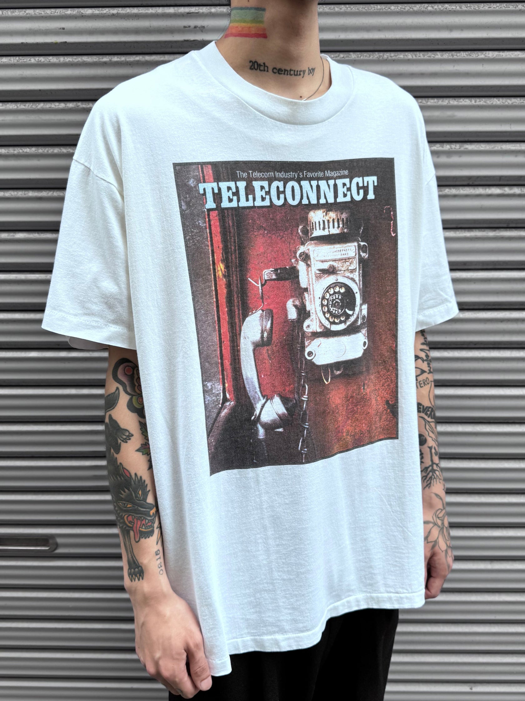 90’s「TELECONNECT」USA製　ホワイトTシャツ