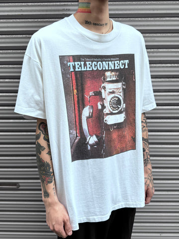 90’s「TELECONNECT」USA製　ホワイトTシャツ