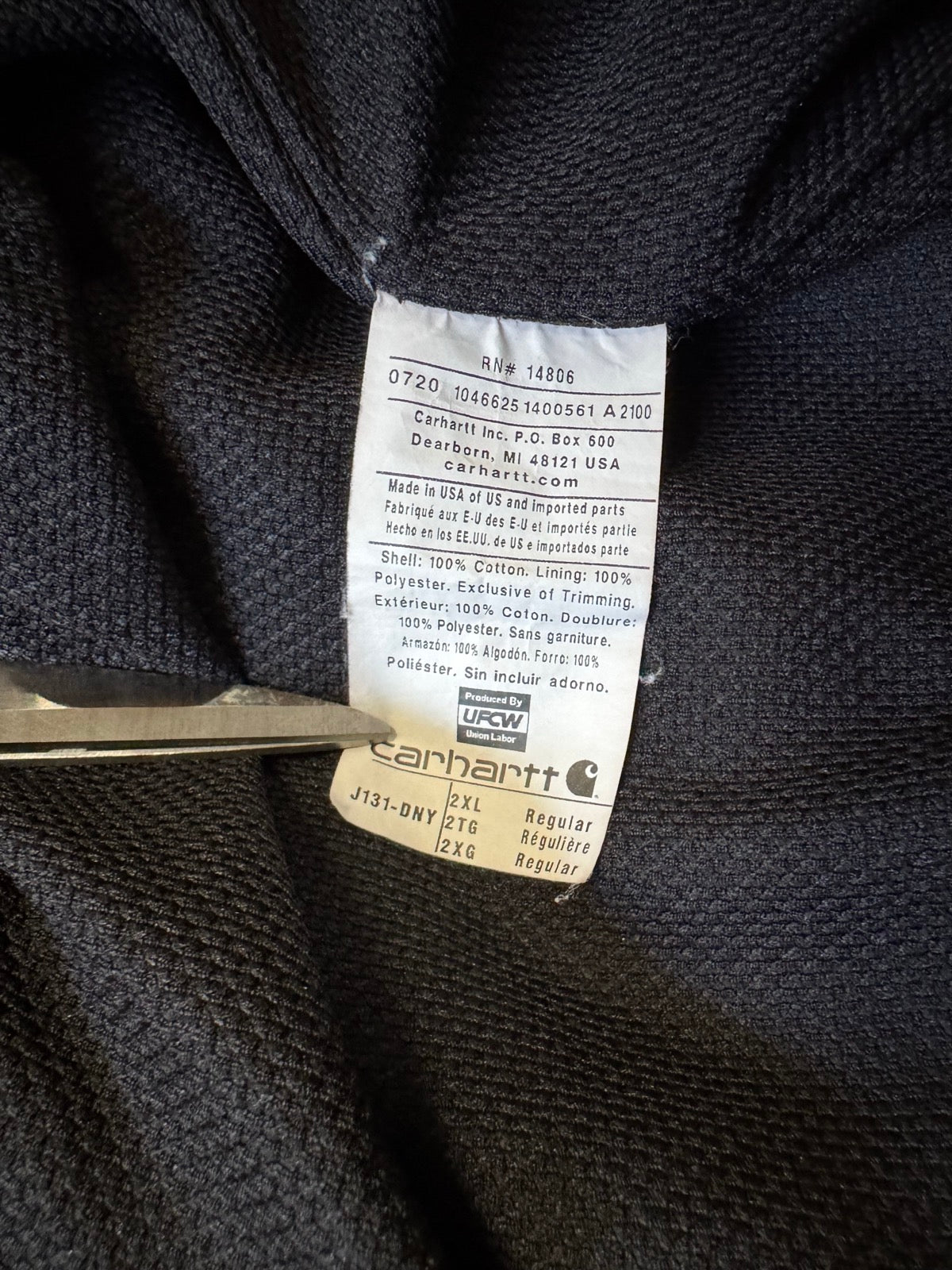 00's CARHARTT「J131-DNY」USA製 アクティブジャケット