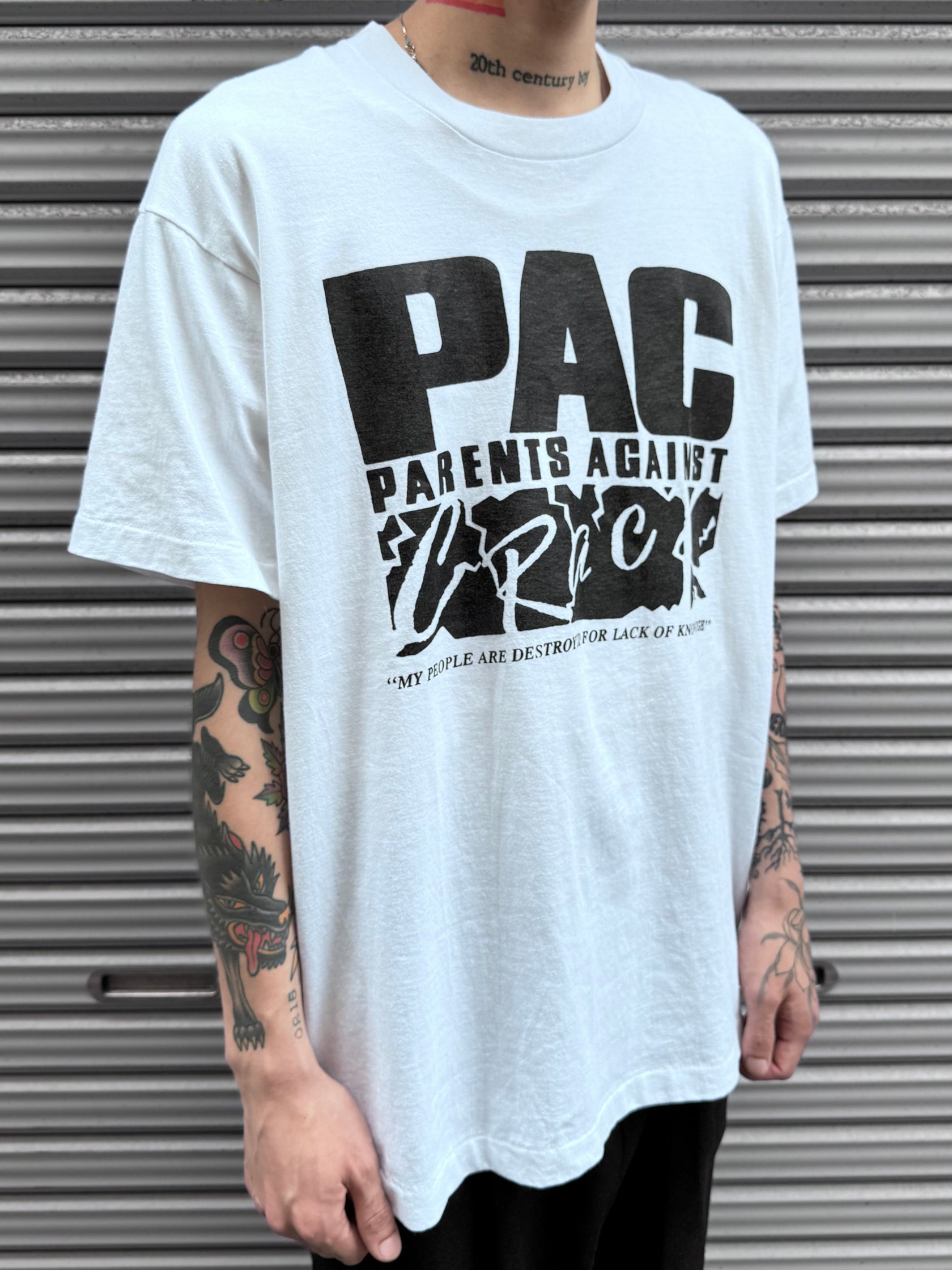 90’s「PAC」USA製 ホワイトTシャツ