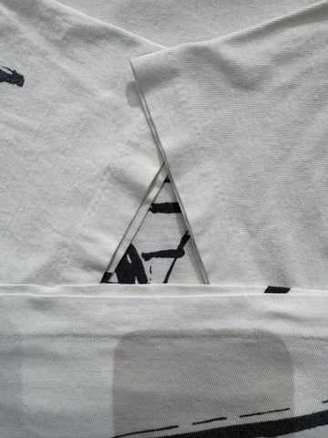 90’s 「Over Print」ホワイトTシャツ