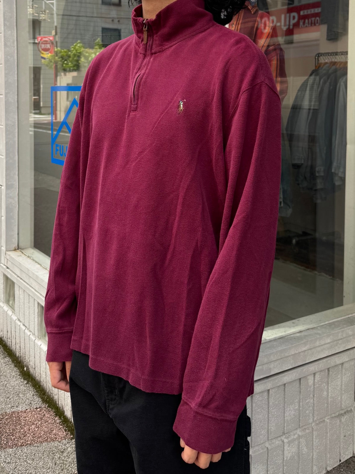 00's RALPH LAUREN ハーフジップニット