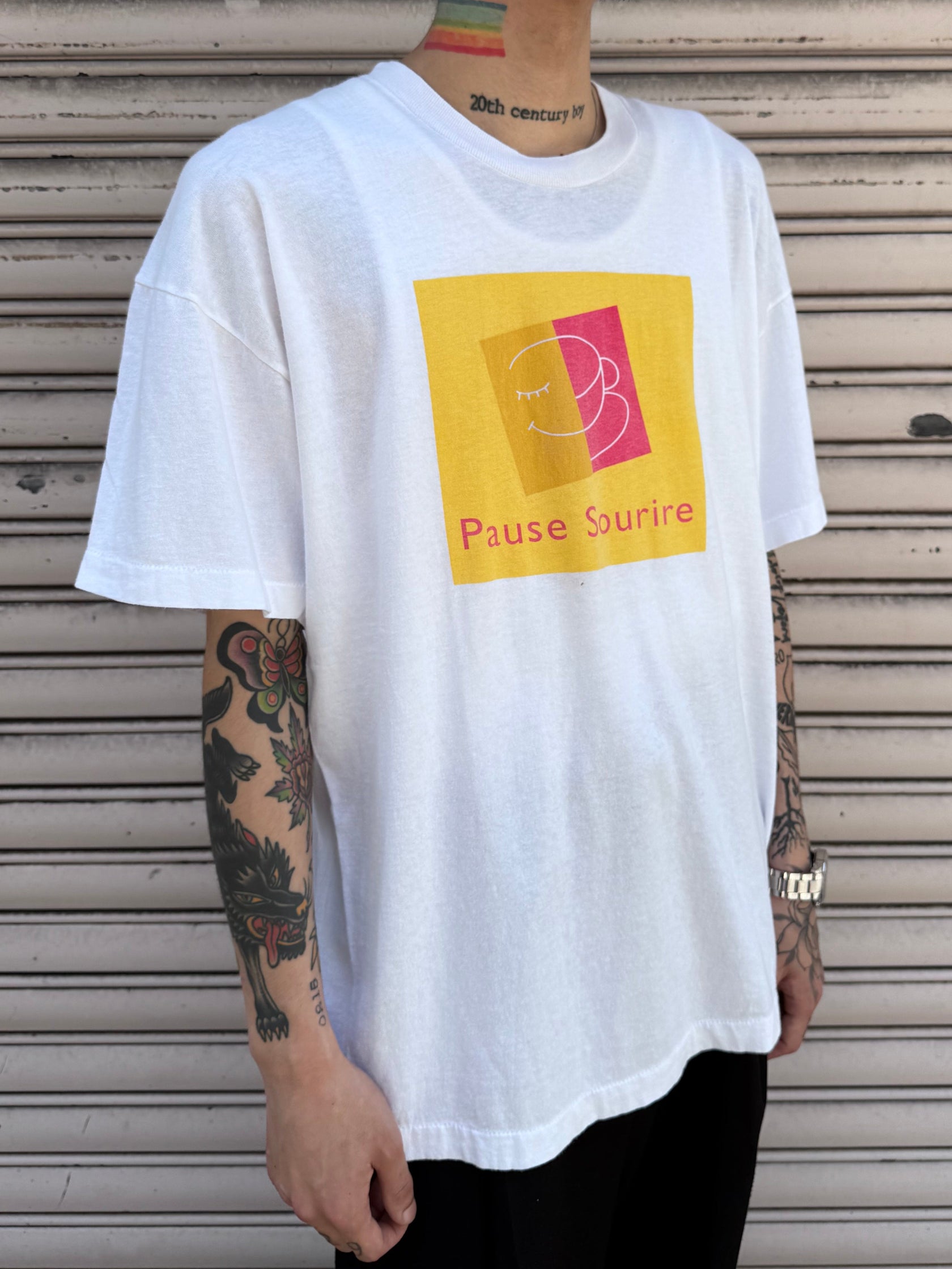 90’s「Pause Sourire」アートTシャツ