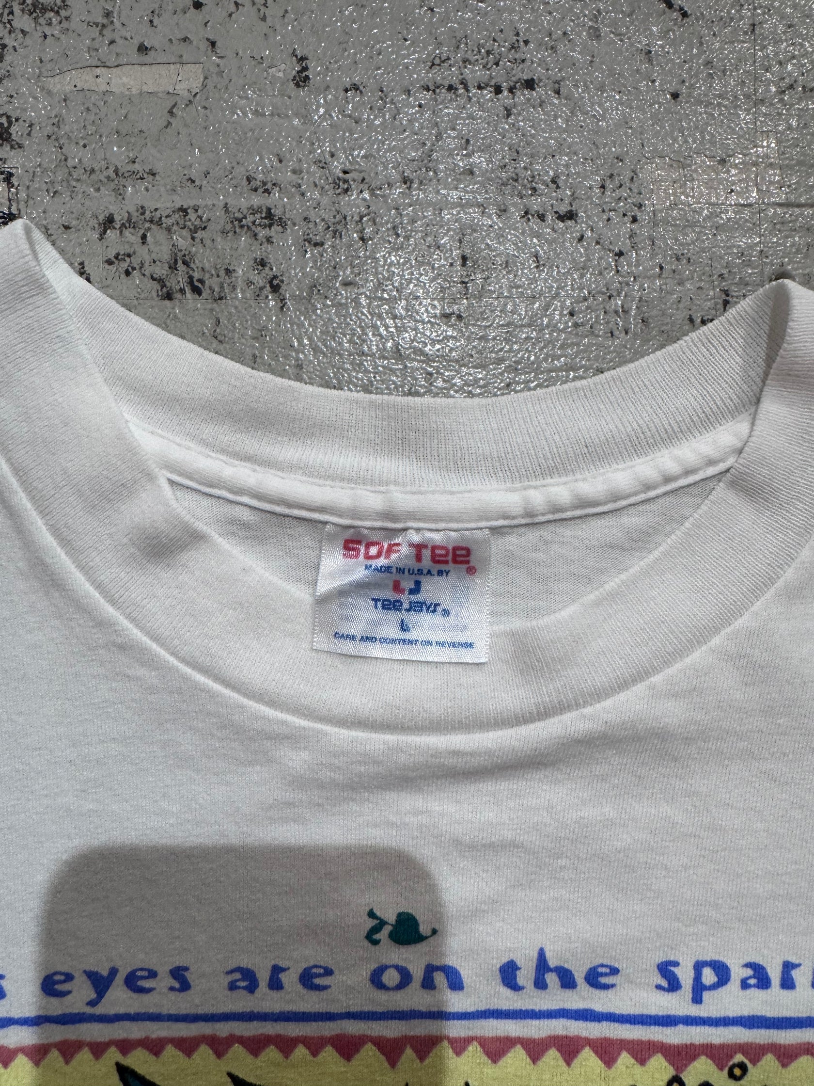 90's「His eyes are on the sparrow」USA製 アートTシャツ