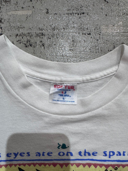 90's「His eyes are on the sparrow」USA製 アートTシャツ
