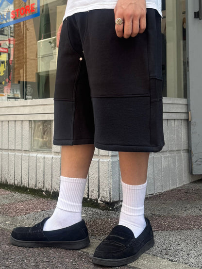 REMAKE  SWEATS DOUBLE KNEE SHORTS
