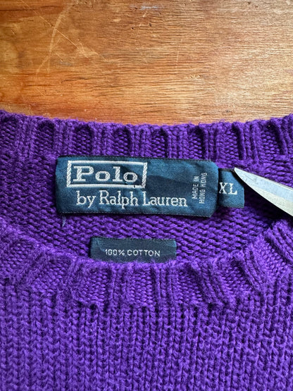90's RALPH LAUREN ワンポイントコットンニットセーター