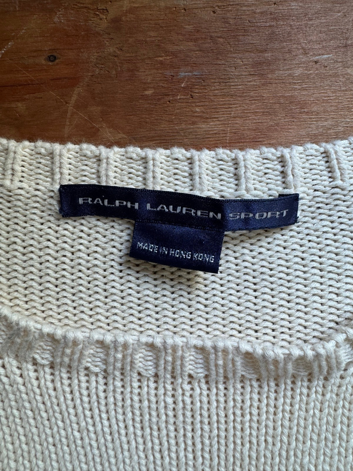 90's RALPH LAUREN ワンポイントコットンニットセーター