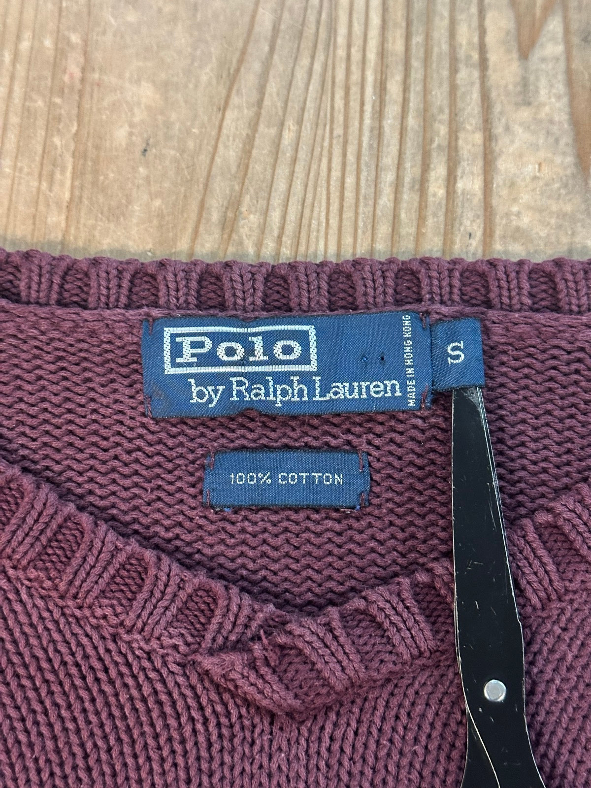 90's RALPH LAUREN Vネックコットンニット