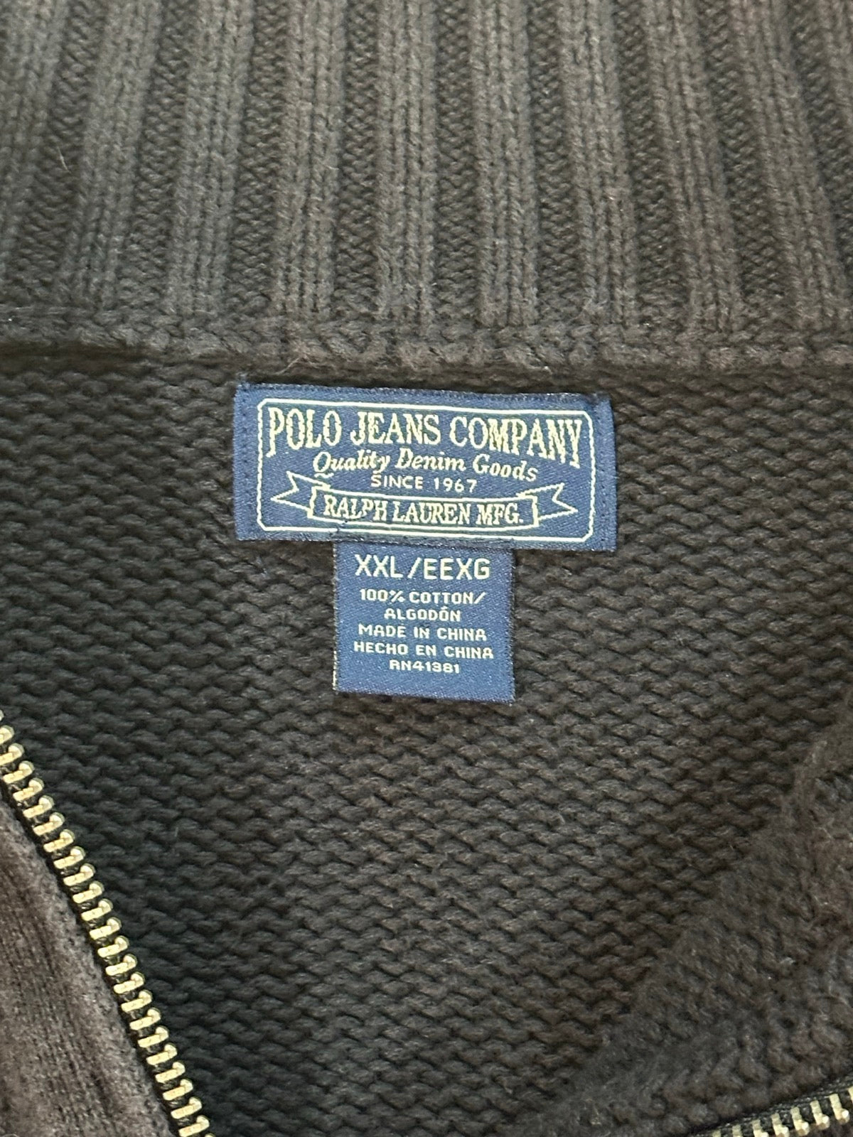 90's RALPH LAUREN ハーフジップニット