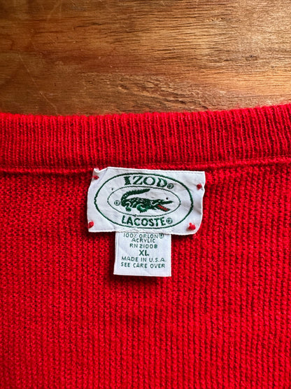 80's~90's IZOD LACOSTE「Vネック」アクリルニットセーター